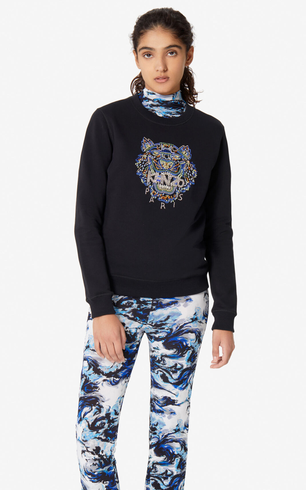 Sudadera Kenzo Tiger hand embroidered Mujer Negras - SKU.4773848